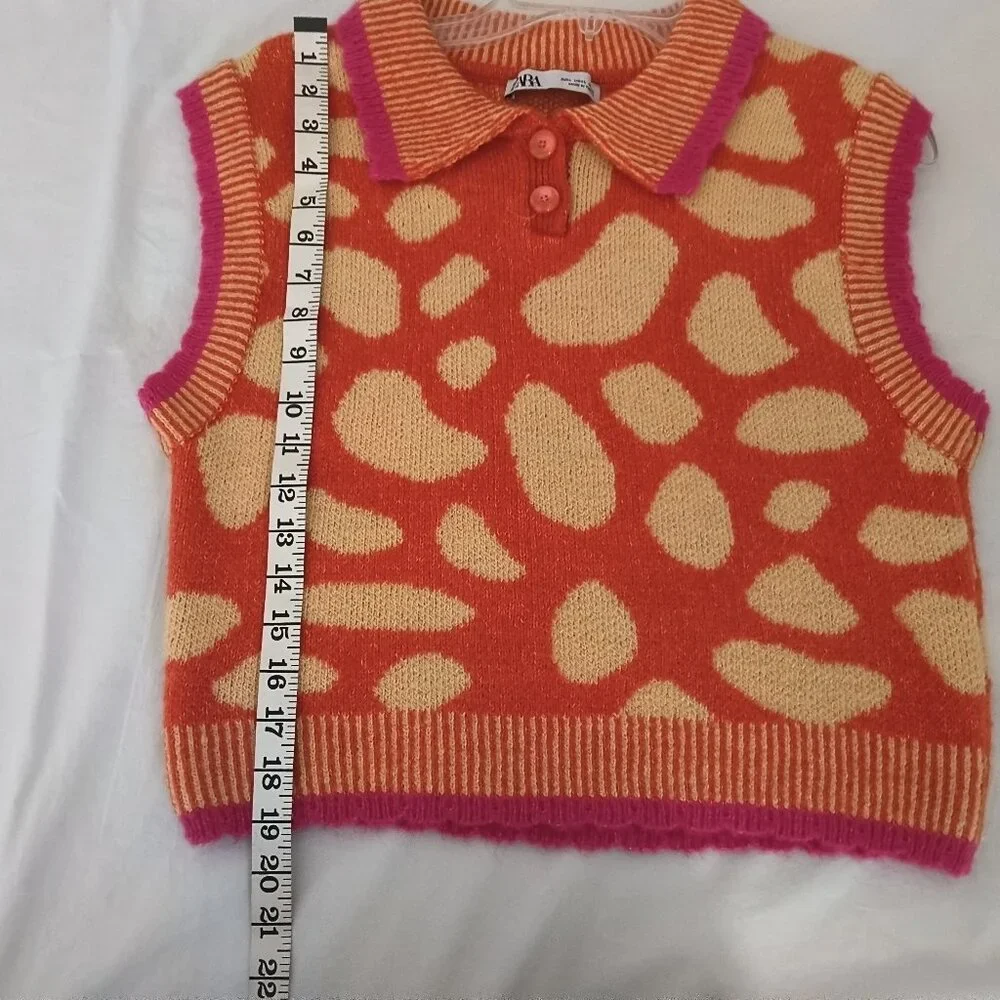 Zara  Women's Orange and Yellow Vest Size L - Picture 5 of 6